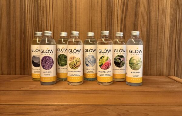 Saunageuren en aroma's voor sauna — assortiment bij GLOW Kortrijk