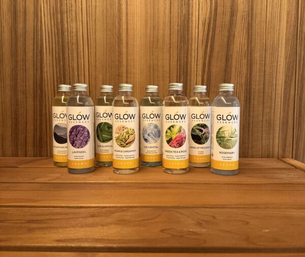 Saunageuren en aroma's voor sauna — assortiment bij GLOW Kortrijk