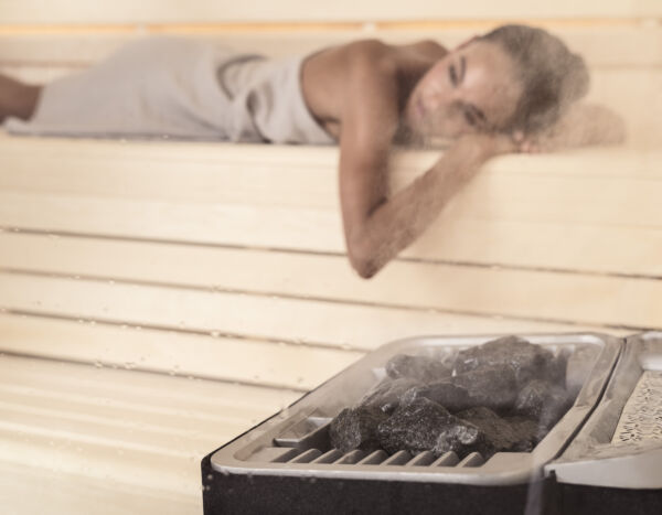 Harmony sauna room with Sense Combi heater