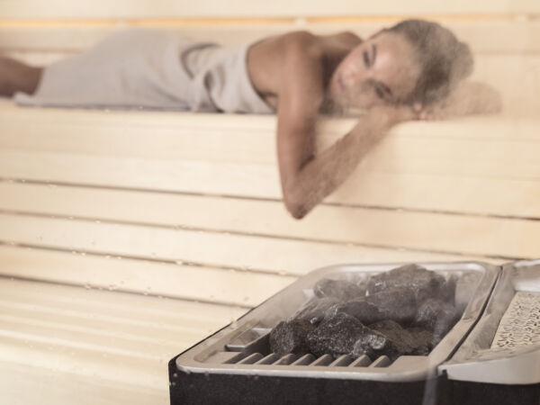 Harmony sauna room with Sense Combi heater