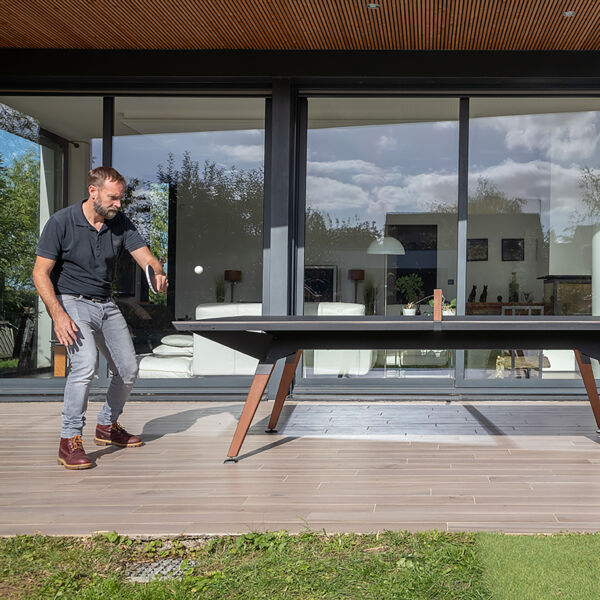 Cornilleau pingtable play style outdoor black dark stone in situ 123