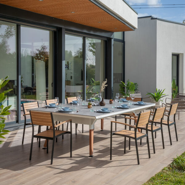 Cornilleau pingtable play style outdoor white light stone in situ 109