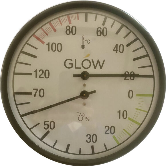 Thermo en hygrometer Glow zwart